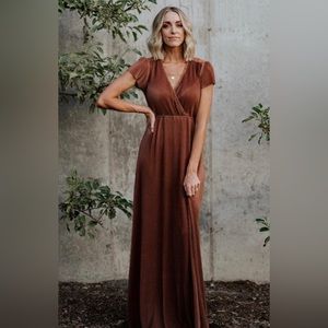 Satin Pleated Maxi Dress